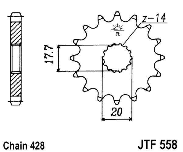 Pinion fata JT JTF 558-16 16T, 428